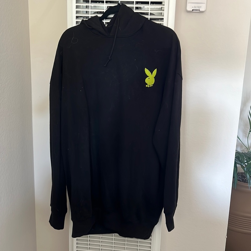 Missguided Black Hoodie with Yellow Logo